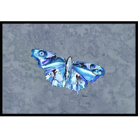 Carolines Treasures Carolines Treasures 8856JMAT 24 x 36 in. Butterfly On Gray Indoor Or Outdoor Doormat 8856JMAT